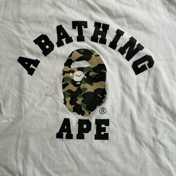 A BATHING APE 1ST CAMO COLLEGE TEE Size M - Picture 5 of 15